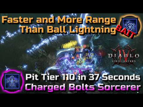 THE FASTEST BUILD IN DIABLO 4! Charged Bolts Sorcerer Endgame Build Guide Update - Lord of Hatred