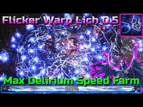 THE FASTEST FLICKER WARP SPEED! Lightning Warp Lich Build Guide - Path of Exile 2 Patch 0.5